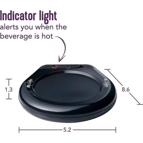 Mr. Coffee Mug Warmer for Coffee and Tea, Portable Cup Warmer, Black - Picture 2 of 4